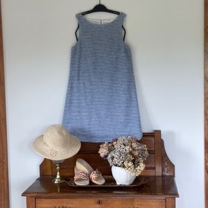 "Alina" Navy/White stripe Beach Lunch Lounge Shift